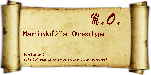 Marinkás Orsolya névjegykártya